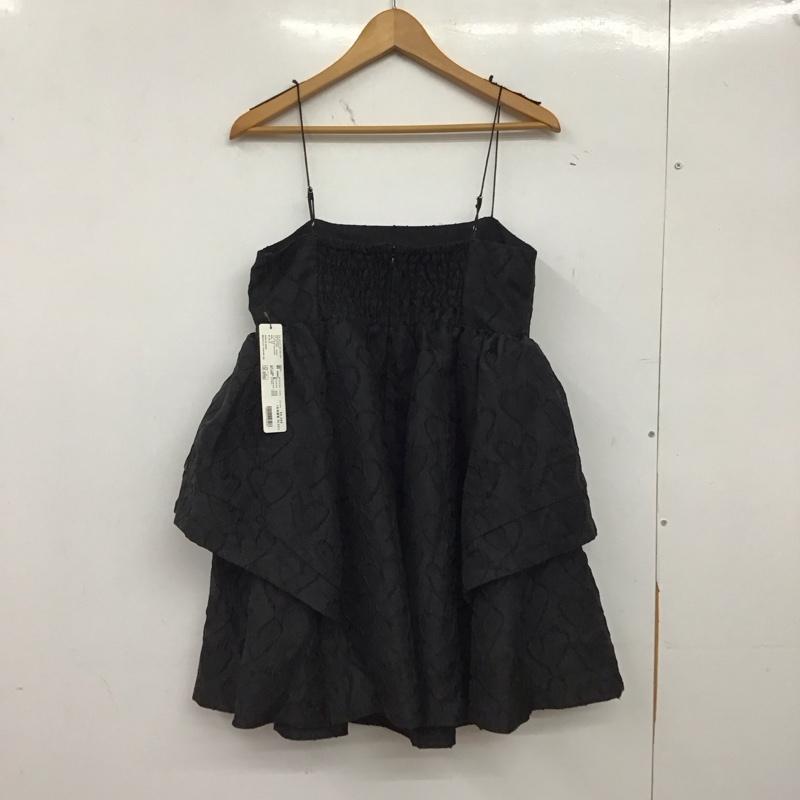 ヘザー Heather ワンピース ミニスカート ハートジャガードキャミワンピース FREE 総柄 黒 / ブラック / black レディース USED 古着 中古 10158648