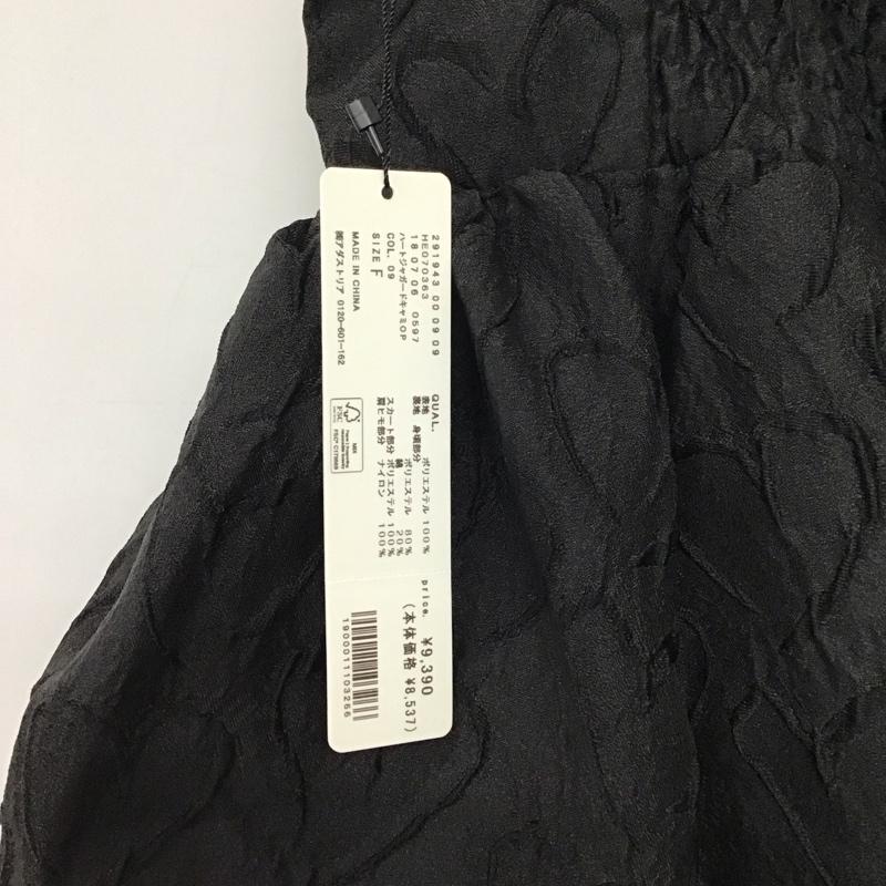 ヘザー Heather ワンピース ミニスカート ハートジャガードキャミワンピース FREE 総柄 黒 / ブラック / black レディース USED 古着 中古 10158648