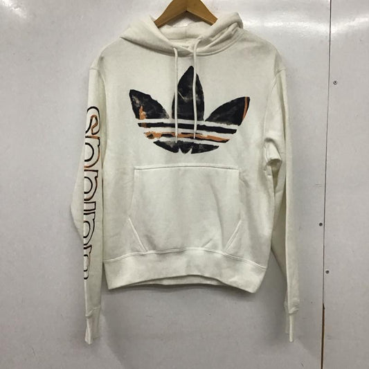 アディダス adidas パーカー 長袖 長袖パーカー プルオーバーパーカー スウェット XS プリント 白 / ホワイト / white レディース USED 古着 中古 10158651