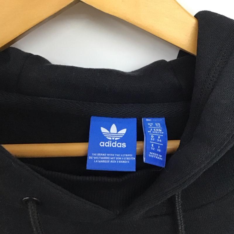アディダスオリジナルス adidas originals パーカー 長袖 長袖パーカー プルオーバーパーカー スウェット M ロゴ、文字 黒 / ブラック / black レディース USED 古着 中古 10158652