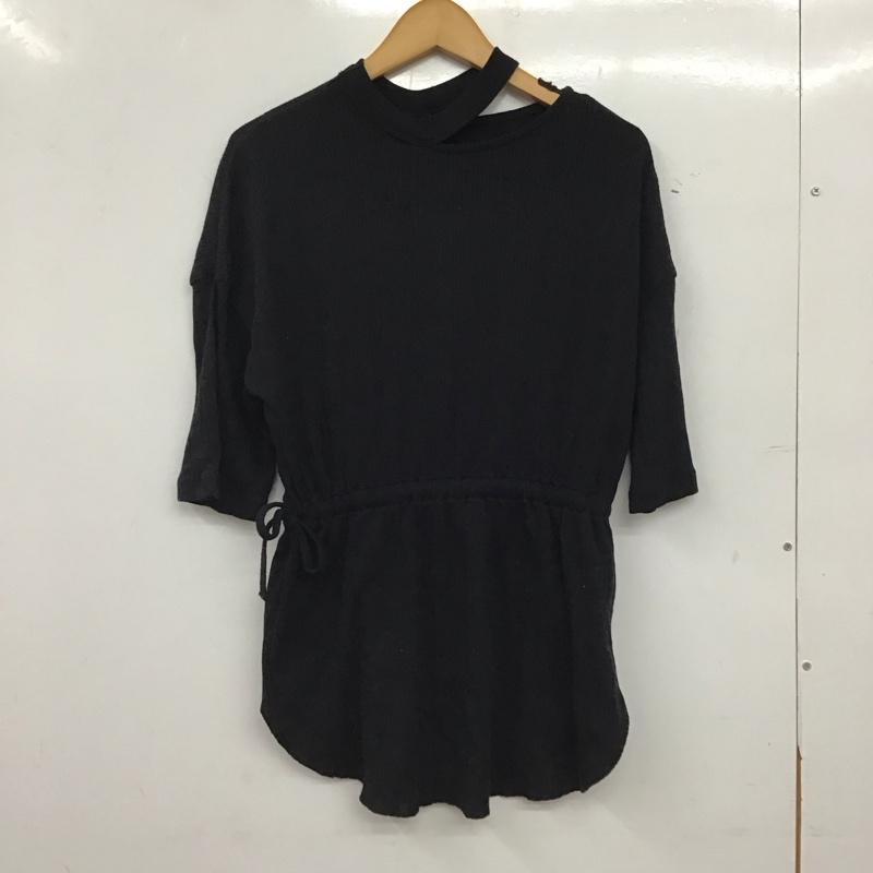 アズールバイマウジー AZUL BY MOUSSY カットソー 半袖 250das80-043h ショルダースリットブラウジングトップス S  黒 / ブラック / black レディース USED 古着 中古 10158656