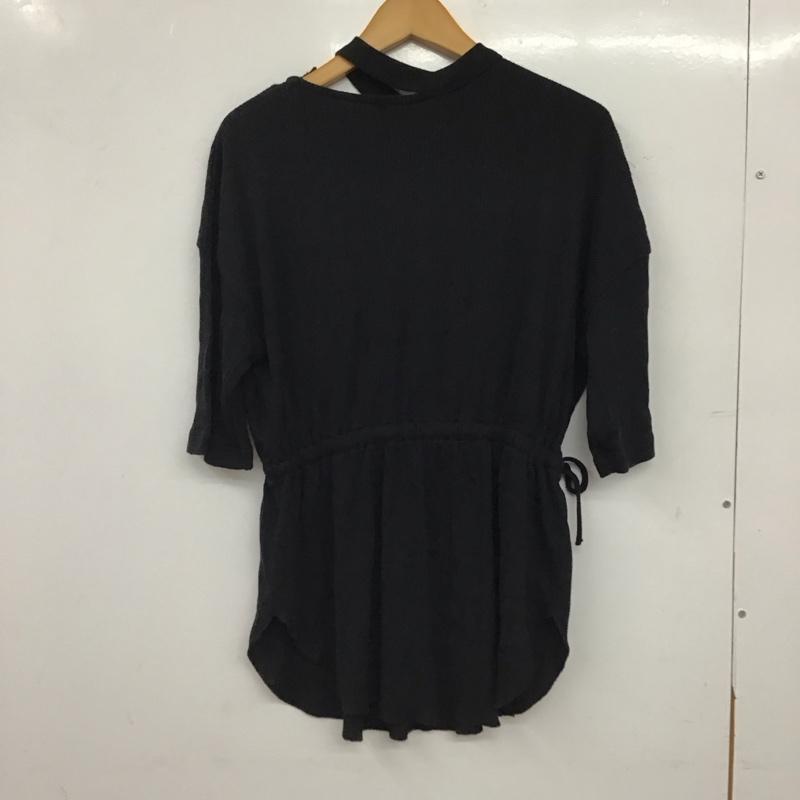 アズールバイマウジー AZUL BY MOUSSY カットソー 半袖 250das80-043h ショルダースリットブラウジングトップス S  黒 / ブラック / black レディース USED 古着 中古 10158656