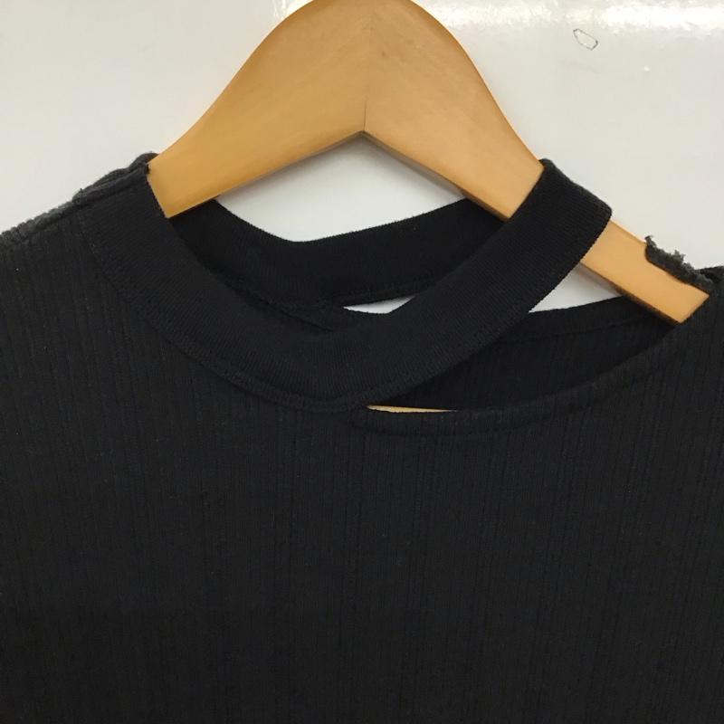アズールバイマウジー AZUL BY MOUSSY カットソー 半袖 250das80-043h ショルダースリットブラウジングトップス S  黒 / ブラック / black レディース USED 古着 中古 10158656