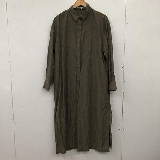 ニジュウサンク 23区 ワンピース ロングスカート 長袖ロングワンピース シャツワンピース フロントボタン 38 無地 カーキ / カーキ / khaki レディース USED 古着 中古 10158671