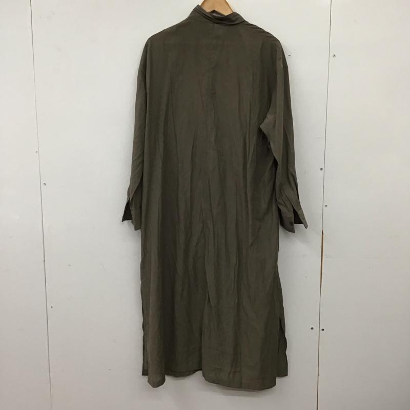 ニジュウサンク 23区 ワンピース ロングスカート 長袖ロングワンピース シャツワンピース フロントボタン 38 無地 カーキ / カーキ / khaki レディース USED 古着 中古 10158671