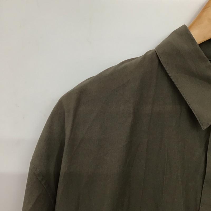 ニジュウサンク 23区 ワンピース ロングスカート 長袖ロングワンピース シャツワンピース フロントボタン 38 無地 カーキ / カーキ / khaki レディース USED 古着 中古 10158671