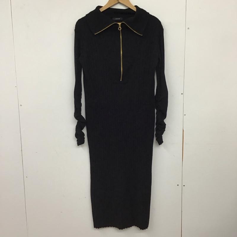 ジーナシス JEANASIS ワンピース ロングスカート 長袖ロングワンピース ニットワンピース FREE  黒 / ブラック / black レディース USED 古着 中古 10158676