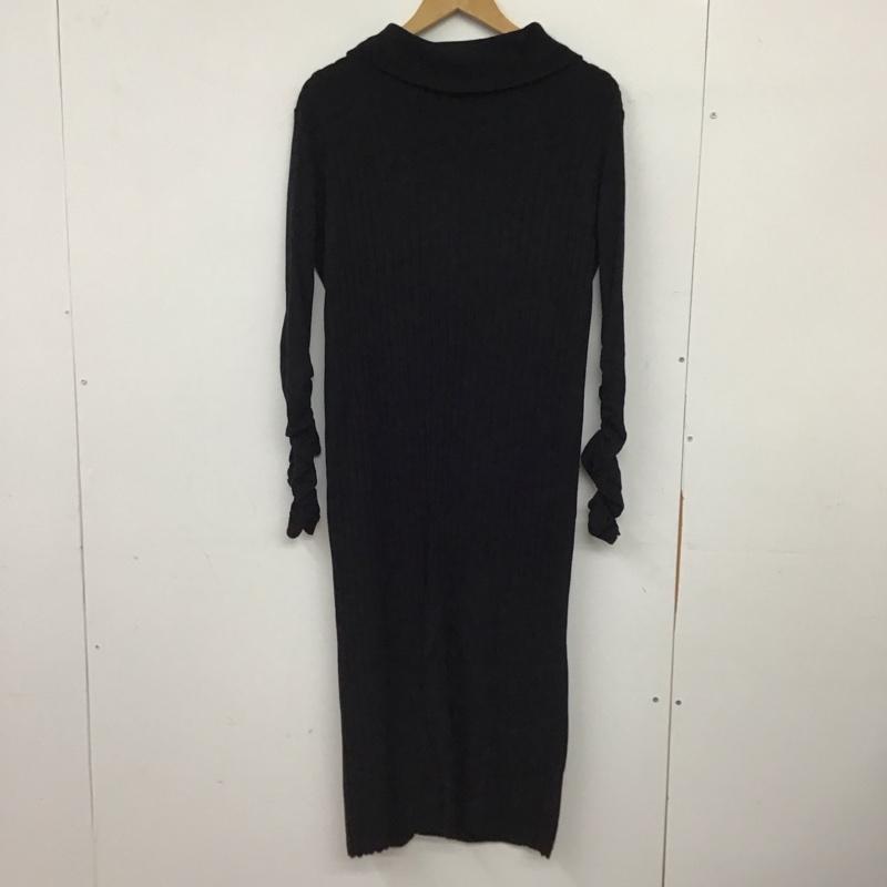 ジーナシス JEANASIS ワンピース ロングスカート 長袖ロングワンピース ニットワンピース FREE  黒 / ブラック / black レディース USED 古着 中古 10158676