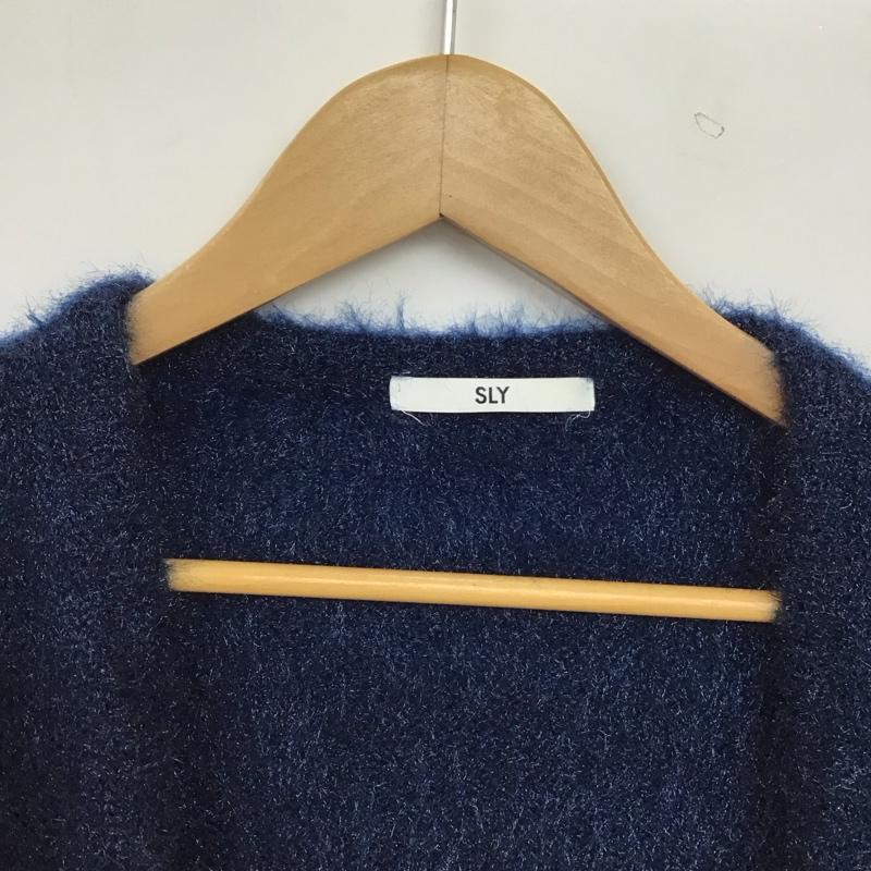 スライ SLY カーディガン 長袖 030bay70-3980 バルーンスリーブカーディガン FREE 無地 紺 / ネイビー / navy レディース USED 古着 中古 10158678