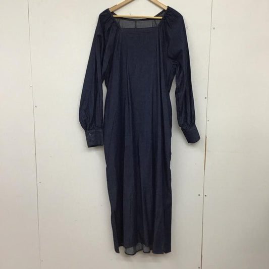 ローリーズファーム LOWRYS FARM ワンピース ロングスカート 長袖ロングワンピース スクエアーネック FREE 無地 インディゴ / インディゴ / Indigo レディース USED 古着 中古 10158686