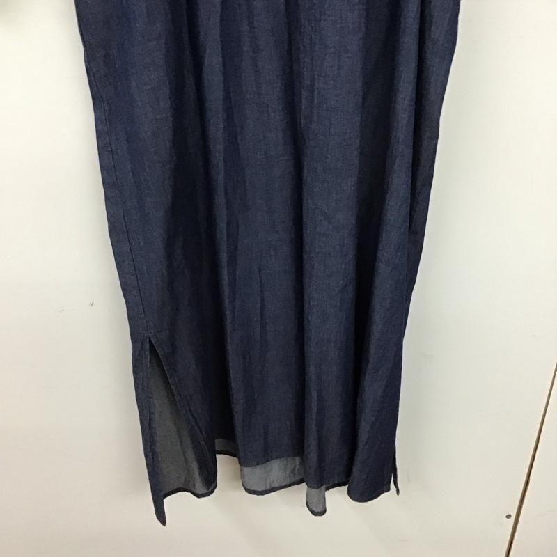 ローリーズファーム LOWRYS FARM ワンピース ロングスカート 長袖ロングワンピース スクエアーネック FREE 無地 インディゴ / インディゴ / Indigo レディース USED 古着 中古 10158686