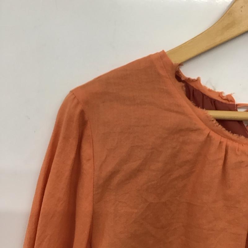 アデイインザライフ ユナイテッドアローズ A day in the life UNITED ARROWS ワンピース ロングスカート 長袖シャツロングワンピース パフスリーブ 無地 橙 / オレンジ / orange レディース USED 古着 中古 10158694