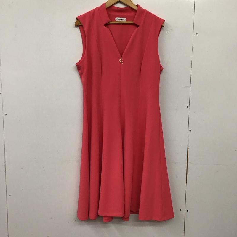 カルバン・クライン Calvin Klein ワンピース ロングスカート ノースリーブロングワンピース フレアスカート 無地 桃 / ピンク / pink レディース USED 古着 中古 10158696