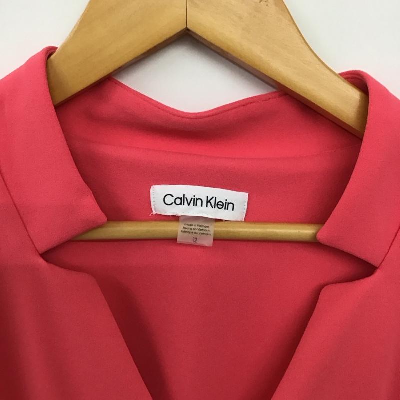 カルバン・クライン Calvin Klein ワンピース ロングスカート ノースリーブロングワンピース フレアスカート 無地 桃 / ピンク / pink レディース USED 古着 中古 10158696