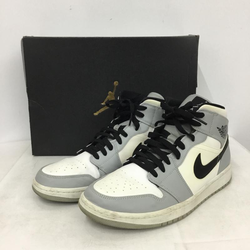ジョーダンブランド JORDAN BRAND スニーカー スニーカー 554724-092 AIR JORDAN 1 MID 28cm 箱有 28.0cm ロゴ、文字 白 / ホワイト / white X 灰 / グレー / gray X 黒 / ブラック / black メンズ USED 古着 中古 10158712