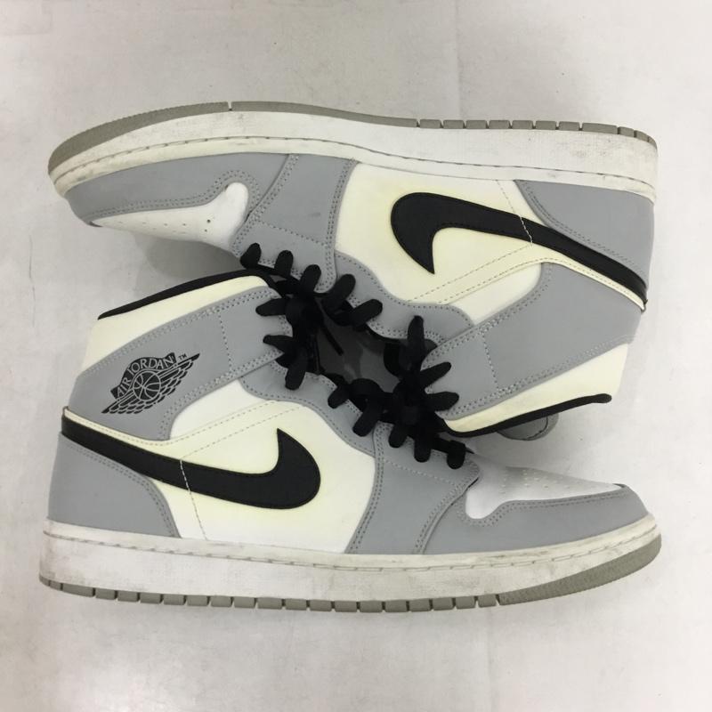 ジョーダンブランド JORDAN BRAND スニーカー スニーカー 554724-092 AIR JORDAN 1 MID 28cm 箱有 28.0cm ロゴ、文字 白 / ホワイト / white X 灰 / グレー / gray X 黒 / ブラック / black メンズ USED 古着 中古 10158712