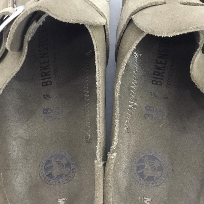 ビルケンシュトック BIRKENSTOCK サンダル サンダル バックリー ハーフクロッグ 38 24.5 24.5cm 無地 グレージュ / グレージュ / レディース USED 古着 中古 10158720