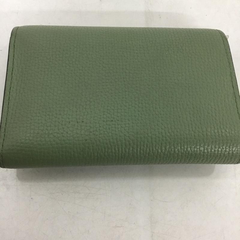 ロエベ LOEWE 財布 コンパクト財布 アナグラムロゴ 三つ折り 箱有 ワンポイント 薄緑 / ライトグリーン / レディース USED 古着 中古 10158723