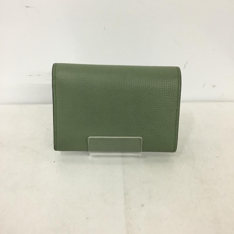 ロエベ LOEWE 財布 コンパクト財布 アナグラムロゴ 三つ折り 箱有 ワンポイント 薄緑 / ライトグリーン / レディース USED 古着 中古 10158723