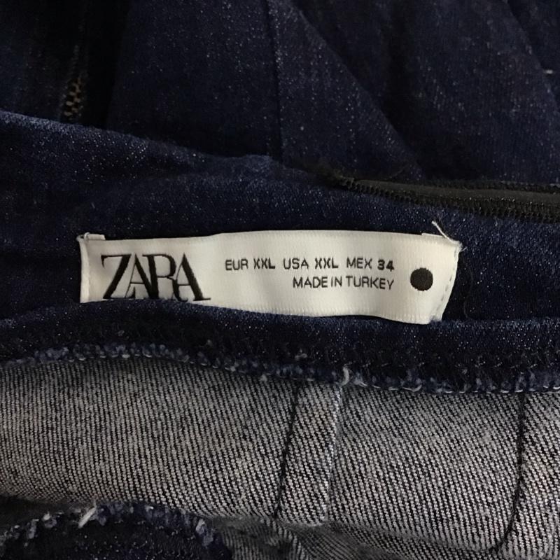 ザラ ZARA スカート ロングスカート デニムロングスカート スリットスカート カジュアルスカート XXL ダメージ加工 インディゴ / インディゴ / Indigo レディース USED 古着 中古 10158738