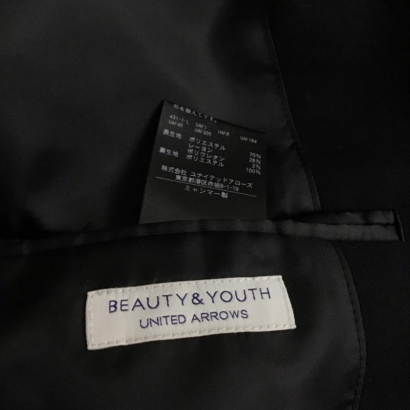 ビューティアンドユースユナイテッドアローズ BEAUTY&YOUTH UNITED ARROWS セットアップ セットアップ セットアップ 長袖ジャケット スラックスパンツ 2点セット S 無地 黒 / ブラック / black メンズ USED 古着 中古 10158741