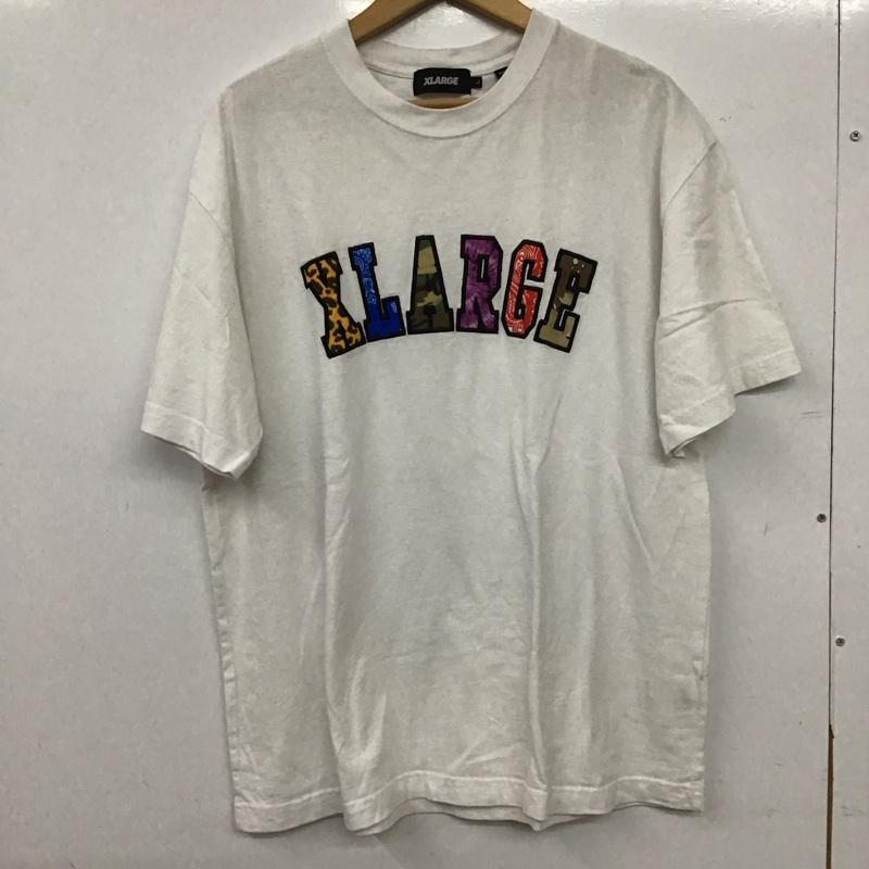 エクストララージ XLARGE Tシャツ 半袖 半袖カットソー プリントTシャツ クルーネックカットソー L プリント 白 / ホワイト / white メンズ USED 古着 中古 10158746