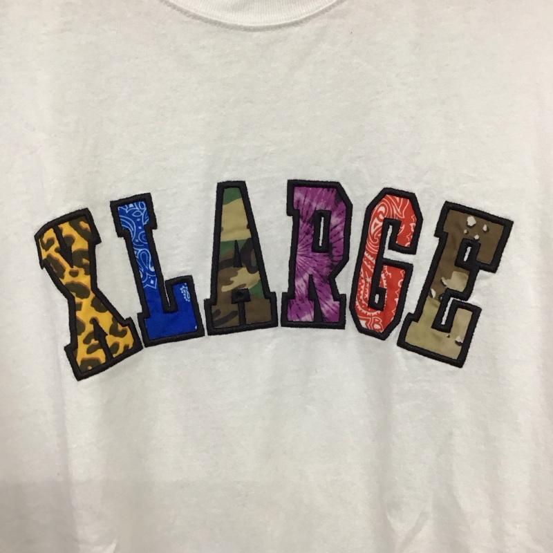 エクストララージ XLARGE Tシャツ 半袖 半袖カットソー プリントTシャツ クルーネックカットソー L プリント 白 / ホワイト / white メンズ USED 古着 中古 10158746