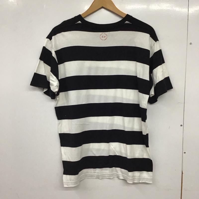 ゴッドセレクショントリプルエックス GOD SELECTION XXX Tシャツ 半袖 半袖カットソー プリントTシャツ クルーネックカットソー S ボーダー柄 白 / ホワイト / white X 黒 / ブラック / black メンズ USED 古着 中古 10158748