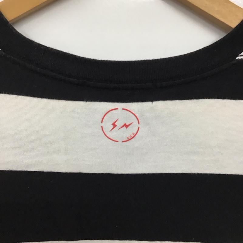 ゴッドセレクショントリプルエックス GOD SELECTION XXX Tシャツ 半袖 半袖カットソー プリントTシャツ クルーネックカットソー S ボーダー柄 白 / ホワイト / white X 黒 / ブラック / black メンズ USED 古着 中古 10158748