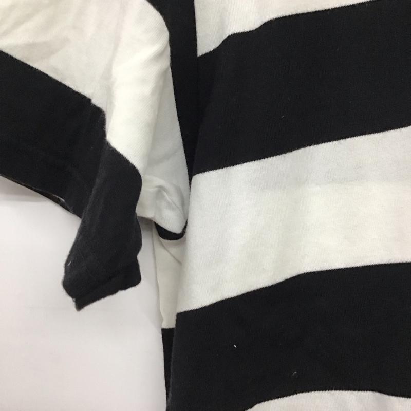 ゴッドセレクショントリプルエックス GOD SELECTION XXX Tシャツ 半袖 半袖カットソー プリントTシャツ クルーネックカットソー S ボーダー柄 白 / ホワイト / white X 黒 / ブラック / black メンズ USED 古着 中古 10158748