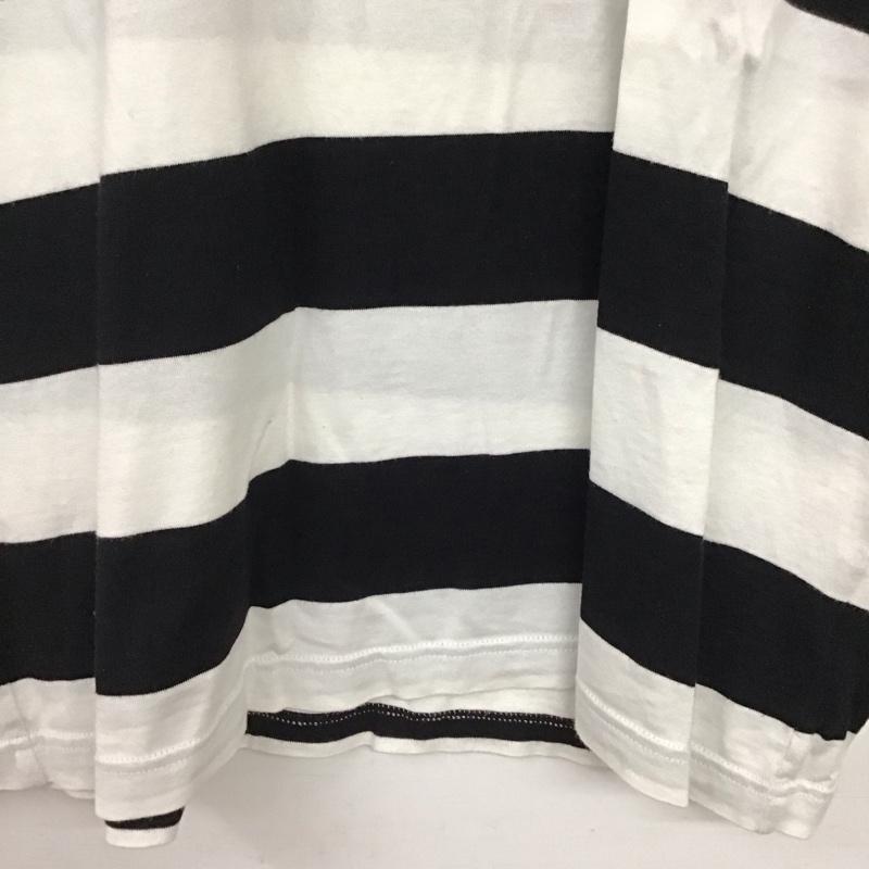 ゴッドセレクショントリプルエックス GOD SELECTION XXX Tシャツ 半袖 半袖カットソー プリントTシャツ クルーネックカットソー S ボーダー柄 白 / ホワイト / white X 黒 / ブラック / black メンズ USED 古着 中古 10158748