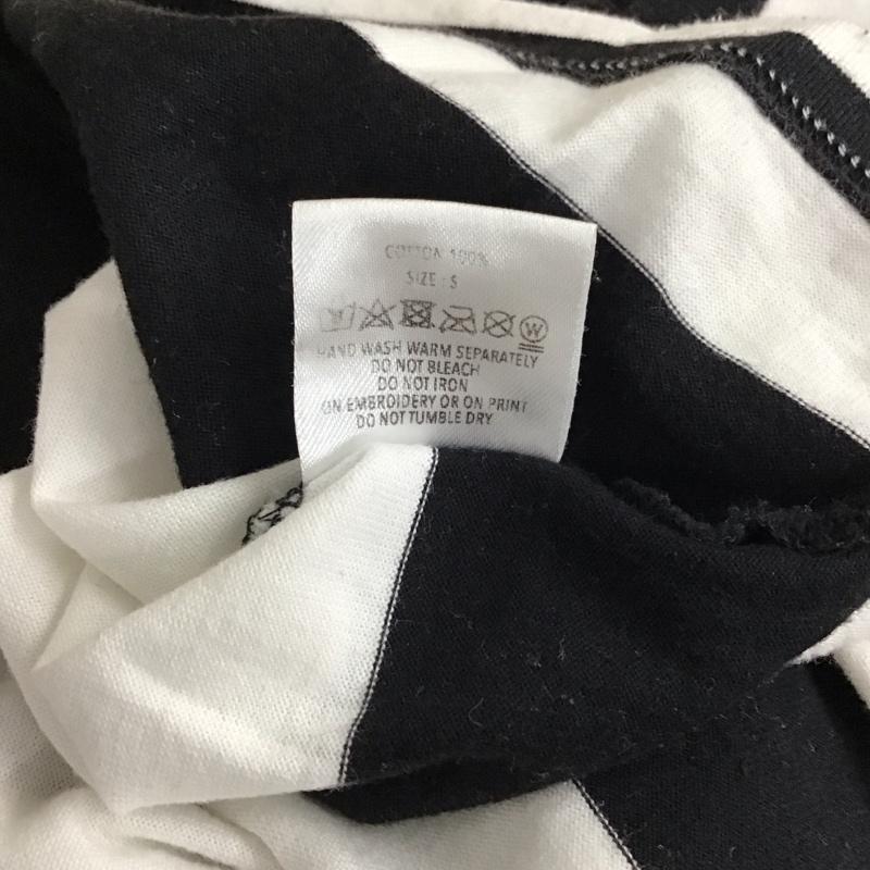 ゴッドセレクショントリプルエックス GOD SELECTION XXX Tシャツ 半袖 半袖カットソー プリントTシャツ クルーネックカットソー S ボーダー柄 白 / ホワイト / white X 黒 / ブラック / black メンズ USED 古着 中古 10158748