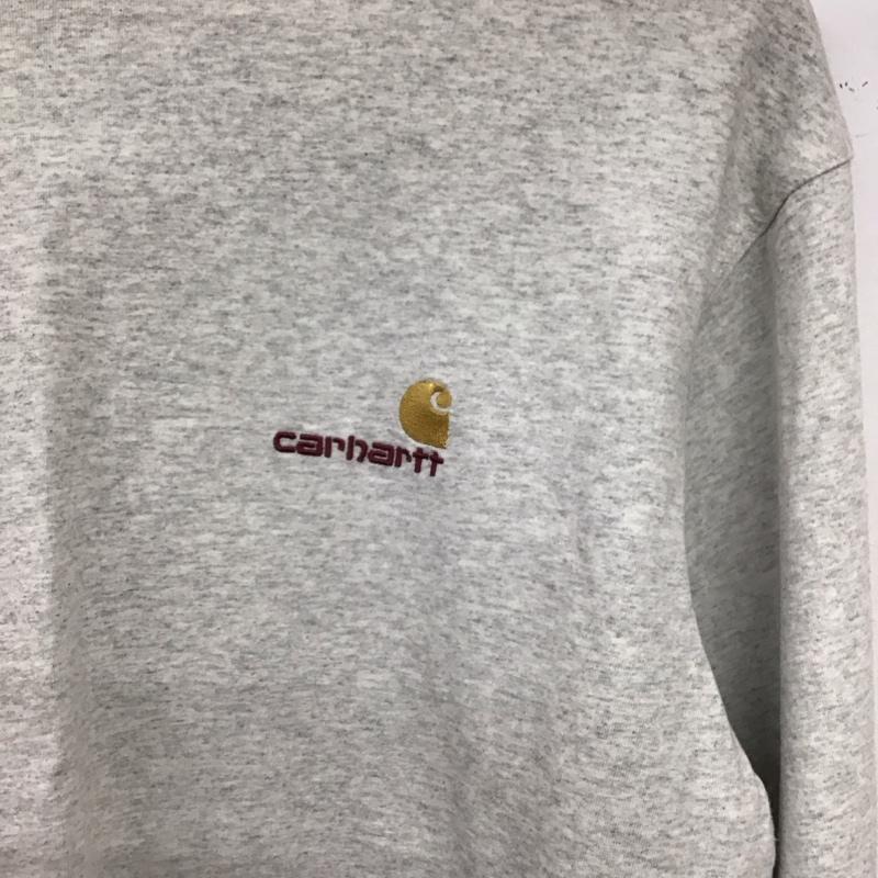 カーハート Carhartt カットソー 長袖 長袖カットソー プリントカットソー クルーネック L ロゴ、文字 灰 / グレー / gray メンズ USED 古着 中古 10158750