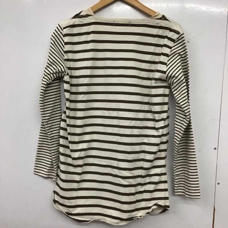 ノンネイティブ nonnative カットソー 長袖 長袖カットソー プリントカットソー 0 ボーダー柄 茶 / ブラウン / brown X アイボリー / アイボリー / メンズ USED 古着 中古 10158753