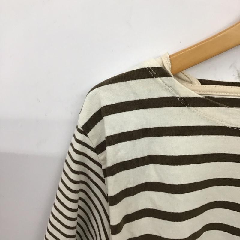 ノンネイティブ nonnative カットソー 長袖 長袖カットソー プリントカットソー 0 ボーダー柄 茶 / ブラウン / brown X アイボリー / アイボリー / メンズ USED 古着 中古 10158753