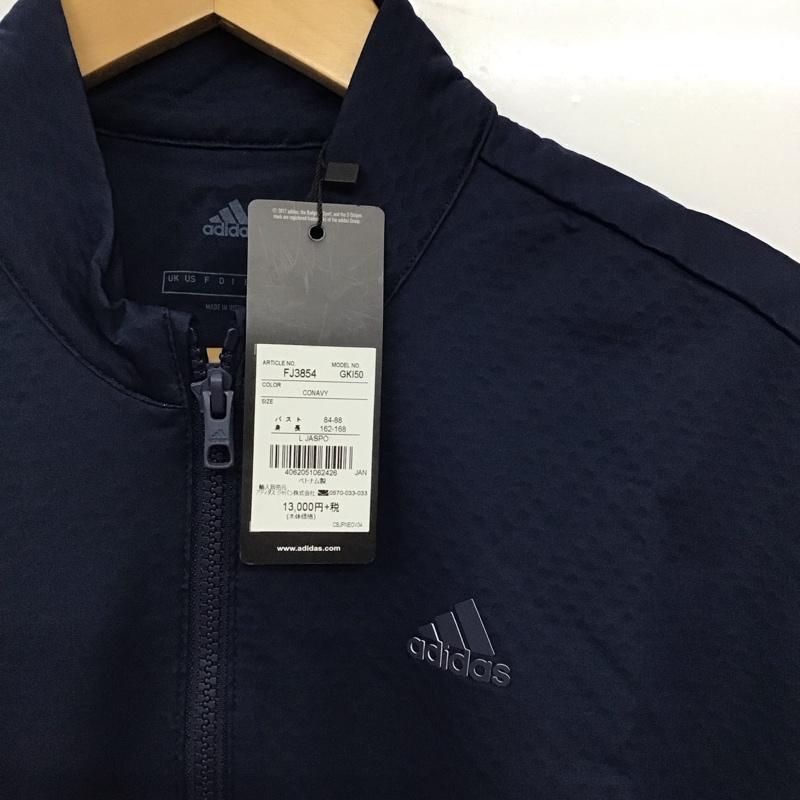 アディダス adidas ジャケット、上着 ジャンパー、ブルゾン FJ3854 ジップジャケット タグ付 L ロゴ、文字 紺 / ネイビー / navy レディース USED 古着 中古 10158754