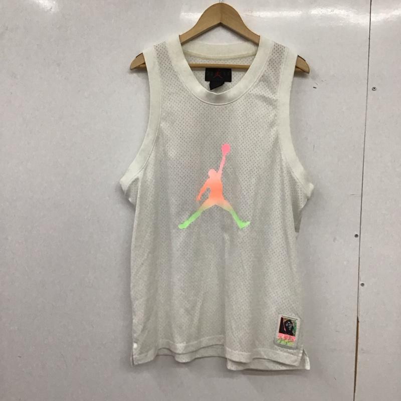 エアジョーダン AIR JORDAN タンクトップ タンクトップ タンクトップ ノースリーブカットソー クルーネック XL ロゴ、文字 白 / ホワイト / white メンズ USED 古着 中古 10158762