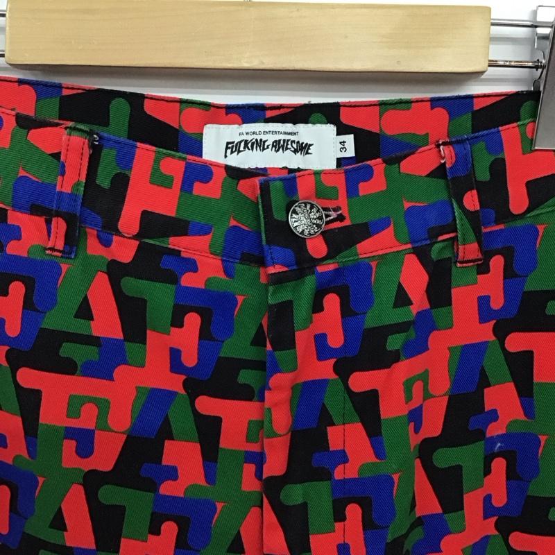 ファッキンオーサム FUCKING AWESOME パンツ ワークパンツ、ペインターパンツ ワイドパンツ カジュアルパンツ ワークパンツ 34インチ プリント マルチカラー / マルチカラー / multicolor メンズ USED 古着 中古 10158777