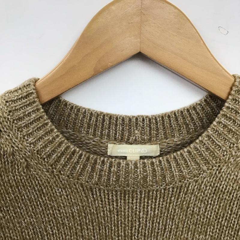 スタディオクリップ studio CLIP ニット、セーター 長袖 M 無地 茶 / ブラウン / brown レディース USED 古着 中古 10158780