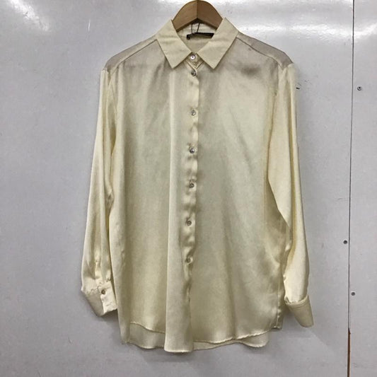 ザラ ZARA シャツ、ブラウス 長袖 XS 無地 アイボリー / アイボリー / レディース USED 古着 中古 10158781