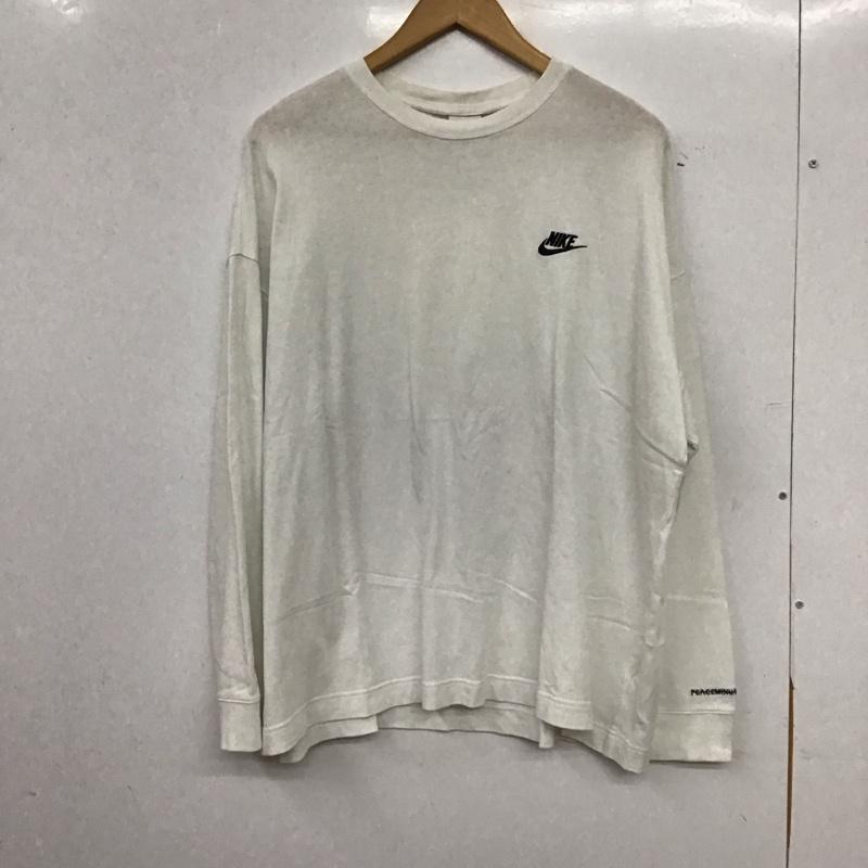 ナイキ NIKE カットソー 長袖 長袖カットソー プリントカットソー クルーネック XS ロゴ、文字 白 / ホワイト / white メンズ USED 古着 中古 10158786