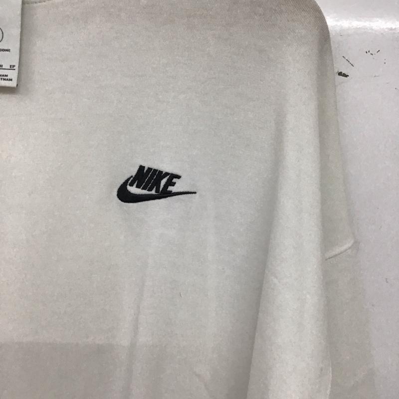 ナイキ NIKE カットソー 長袖 長袖カットソー プリントカットソー クルーネック XS ロゴ、文字 白 / ホワイト / white メンズ USED 古着 中古 10158786
