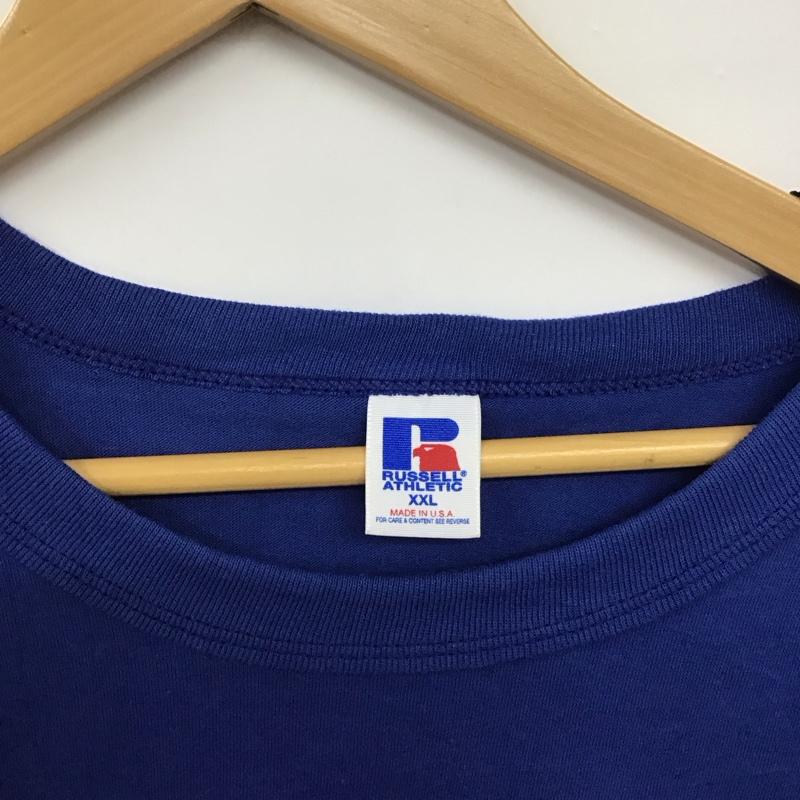 ラッセルアスレティック Russell Athletic Tシャツ 半袖 半袖カットソー プリントTシャツ クルーネックカットソー XXL プリント 青 / ブルー / blue メンズ USED 古着 中古 10158787