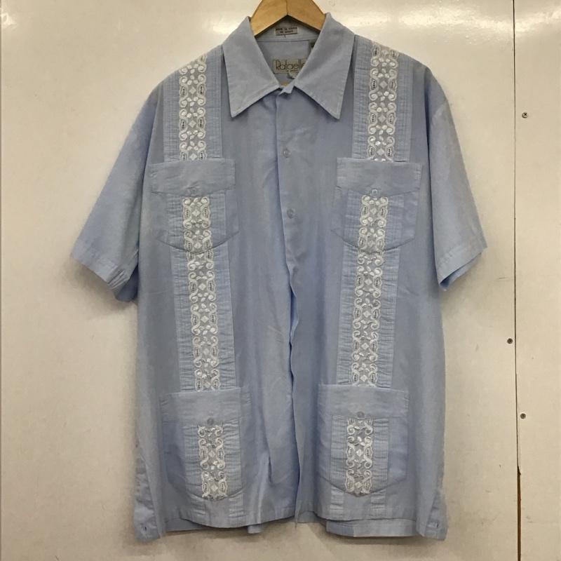 古着 USED シャツ、ブラウス 半袖 半袖シャツ 刺繍シャツ カラーシャツ L 刺繍 水色 / ライトブルー / メンズ USED 古着 中古 10158793