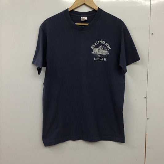 フルーツオブザルーム FRUIT OF THE LOOM Tシャツ 半袖 半袖カットソー プリントTシャツ クルーネックカットソー M ロゴ、文字 紺 / ネイビー / navy メンズ USED 古着 中古 10158794