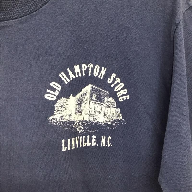 フルーツオブザルーム FRUIT OF THE LOOM Tシャツ 半袖 半袖カットソー プリントTシャツ クルーネックカットソー M ロゴ、文字 紺 / ネイビー / navy メンズ USED 古着 中古 10158794