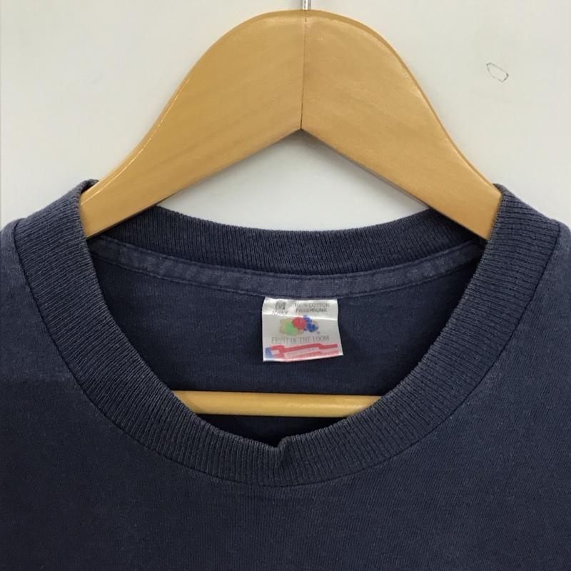 フルーツオブザルーム FRUIT OF THE LOOM Tシャツ 半袖 半袖カットソー プリントTシャツ クルーネックカットソー M ロゴ、文字 紺 / ネイビー / navy メンズ USED 古着 中古 10158794