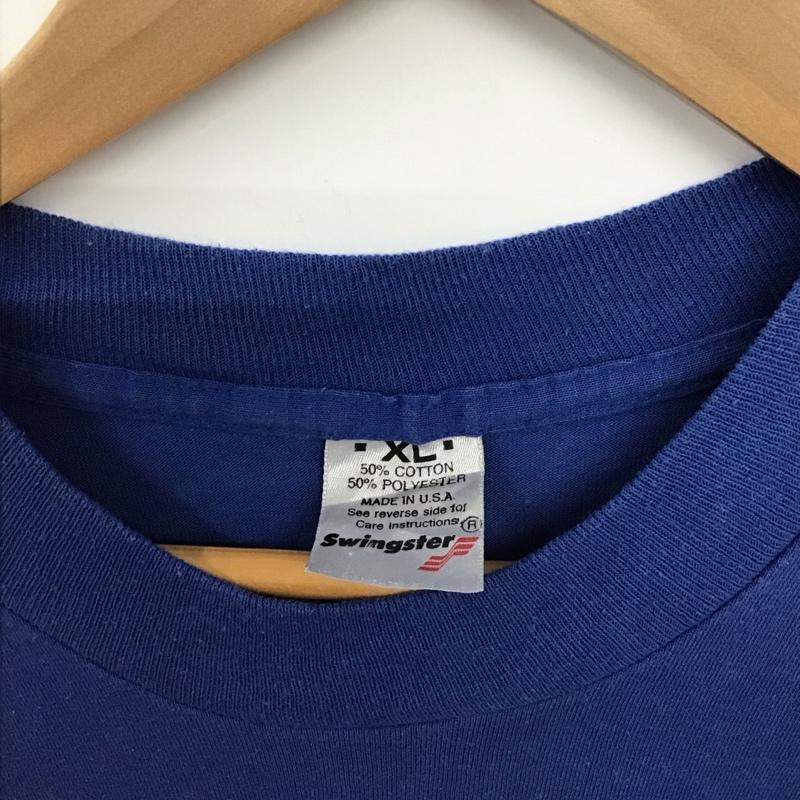 古着 USED Tシャツ 半袖 半袖カットソー プリントTシャツ クルーネックカットソー XL プリント 青 / ブルー / blue メンズ USED 古着 中古 10158796