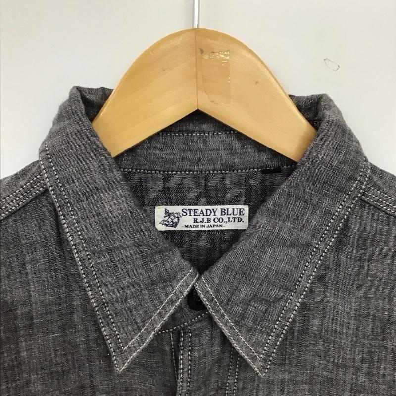 アールジェイビー R.J.B シャツ、ブラウス 半袖 半袖シャツ 無地シャツ ポケットシャツ 38 無地 ダークグレー / ダークグレー / メンズ USED 古着 中古 10158807