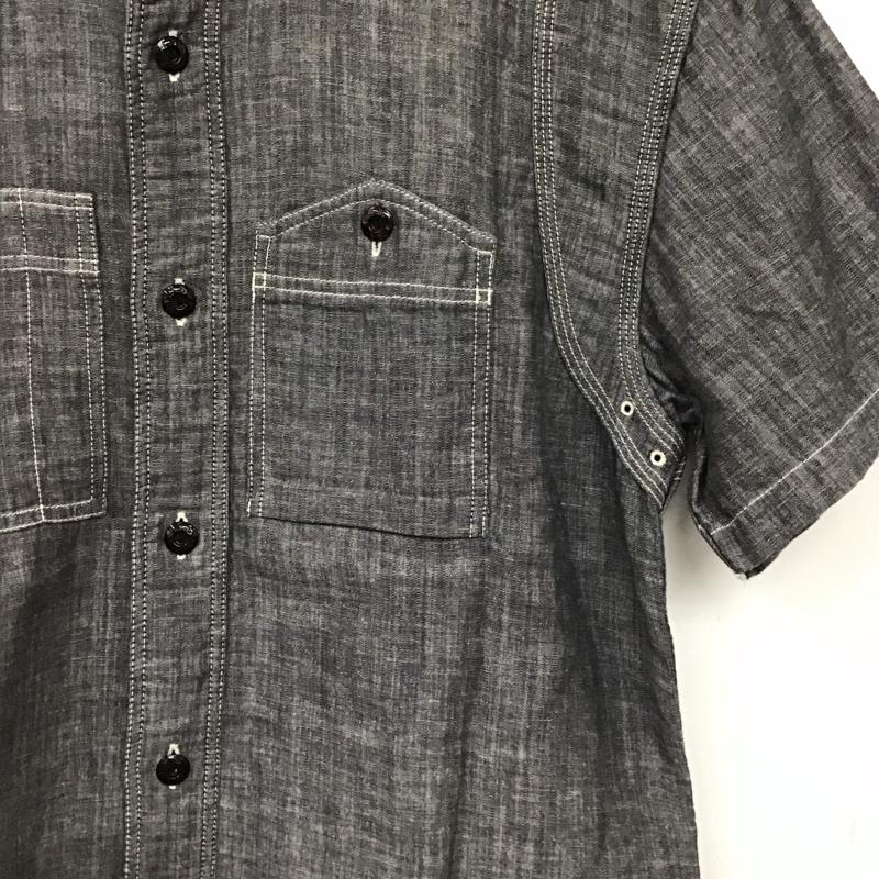 アールジェイビー R.J.B シャツ、ブラウス 半袖 半袖シャツ 無地シャツ ポケットシャツ 38 無地 ダークグレー / ダークグレー / メンズ USED 古着 中古 10158807